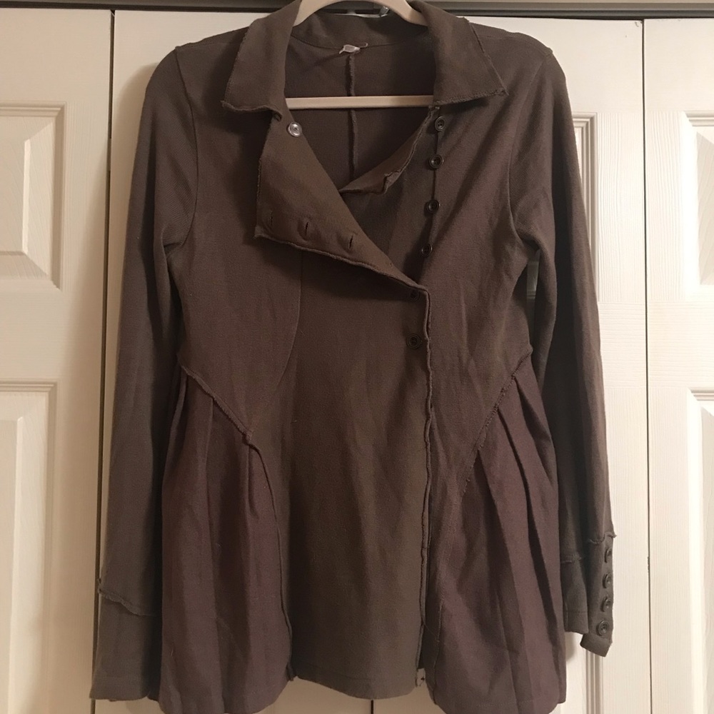 Free People Military button up Sweater Jacket